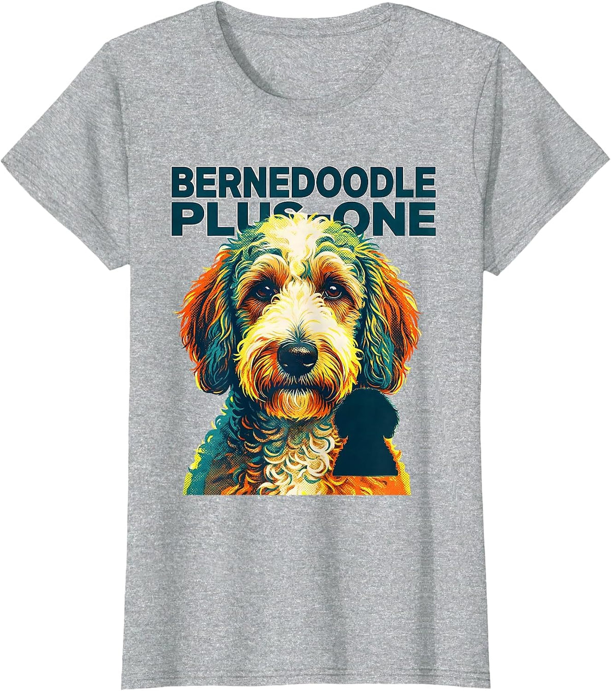 Women's Bernedoodle Plus-One Funny Doodle Breed Owner Dog Mom Dad T-Shirt - Heather Grey