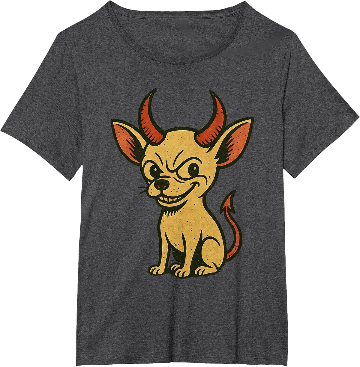 Funny Chihuahua Halloween Dog T-Shirt - Dark Heather Grey