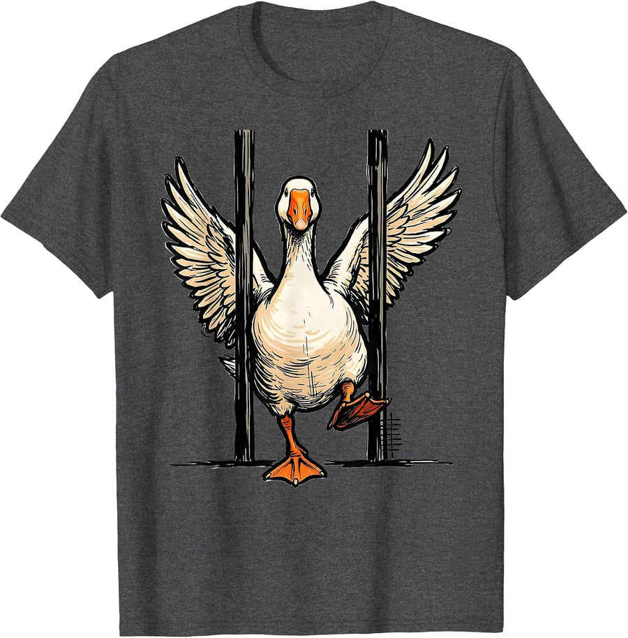 Men's Silly Goose Meme Funny Goose Jailbird Prison Humor T-Shirt - Dark Heather Grey