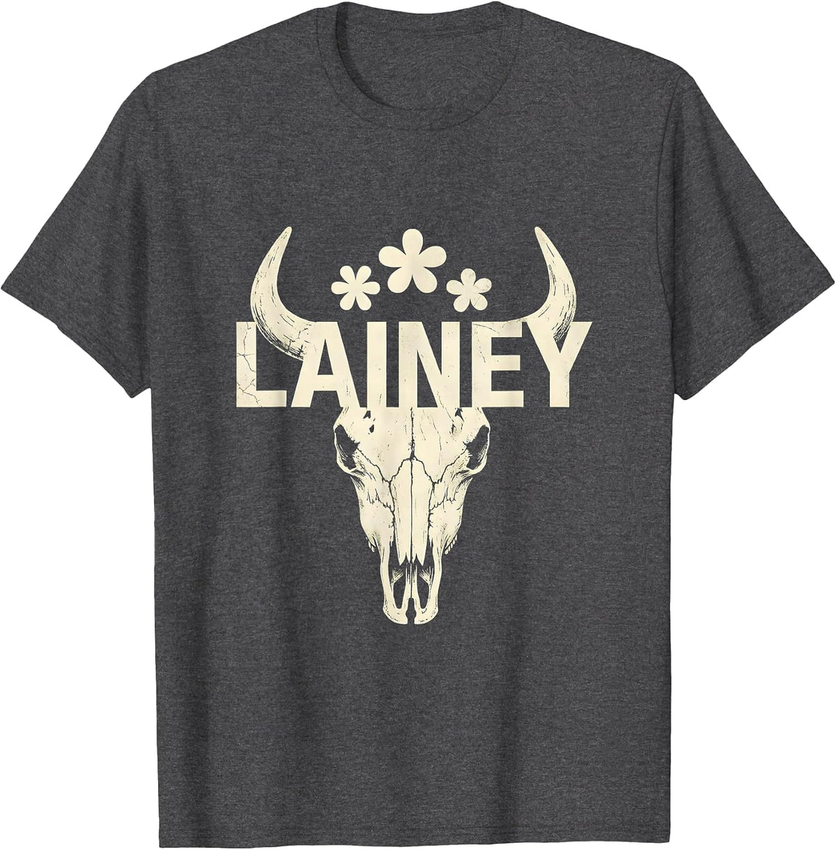 Men's Lainey Boho Western Cowgirl Gift for Girls First Name T-Shirt - Dark Heather Grey