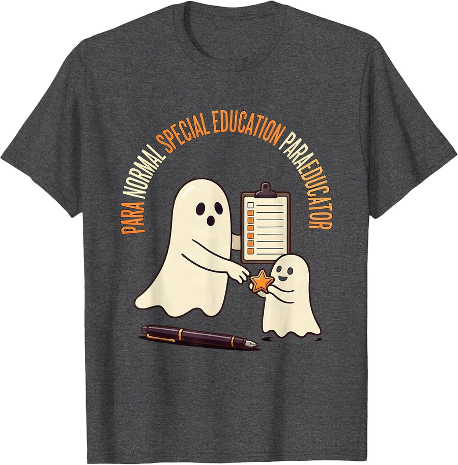 Men's Para Normal Special Education Paraeducator Halloween T-Shirt - Dark Heather Grey