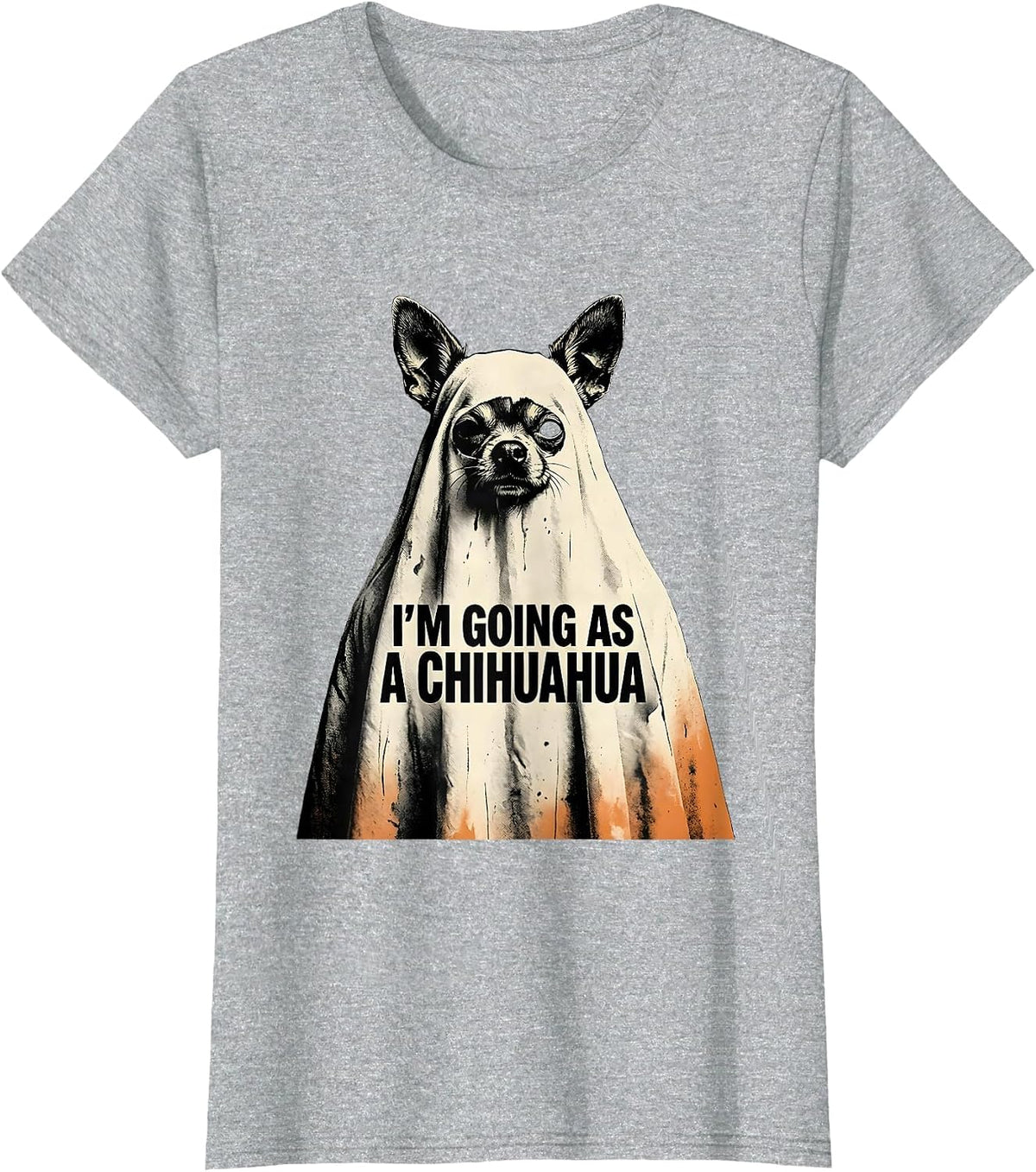 Women's I'm Going As A Chihuahua Funny Ghost Dog Halloween Pet Lover T-Shirt - Heather Grey