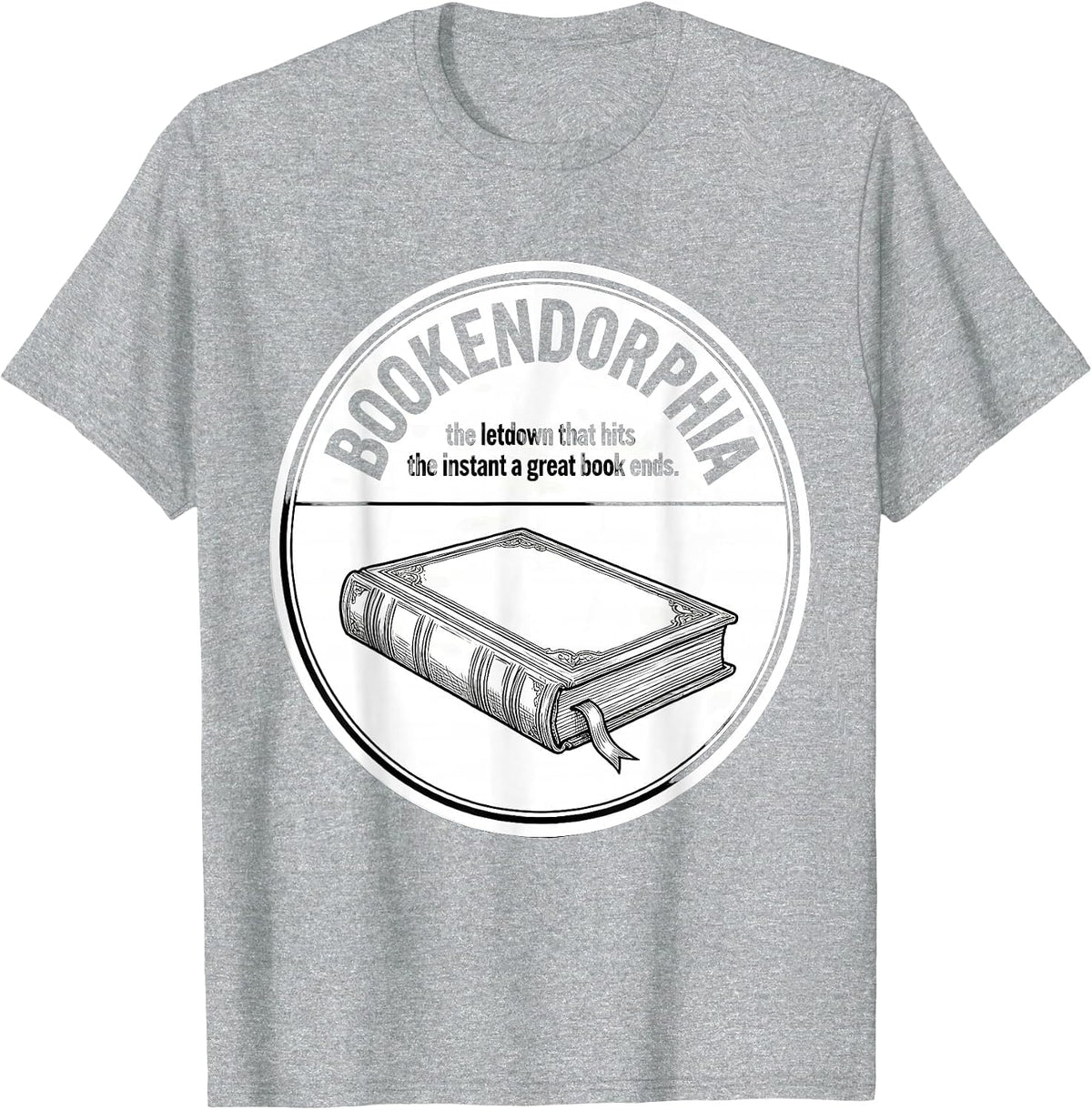 Men's Bookendorphia Bookworm Reader Humor T-Shirt - Heather Grey