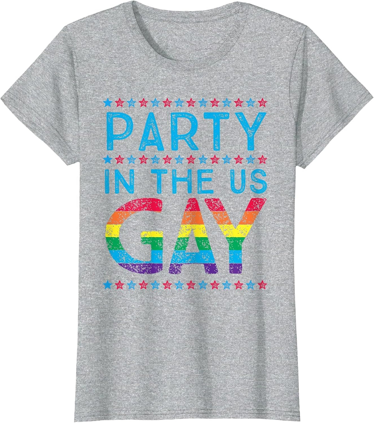 Fourth of July | Party in The US Gay T-Shirt - Heather Grey