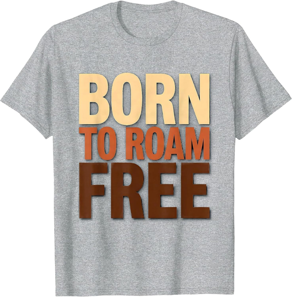 Men's Born to Roam Free Goat Wilderness Design T-Shirt - Heather Grey
