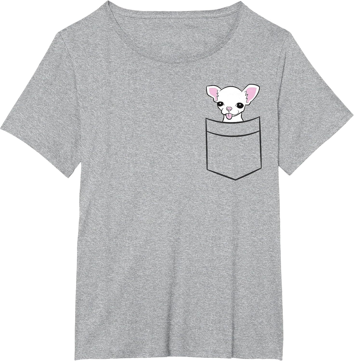Chihuahua Dog in Pocket Funny Chihuahua T-Shirt - Heather Grey
