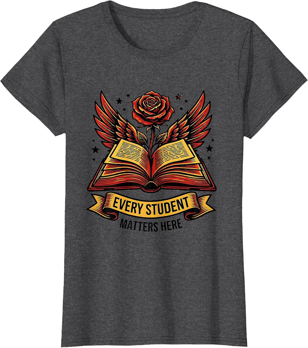 Women's Every Student Matters Here School Counselor Design T-Shirt - Dark Heather Grey