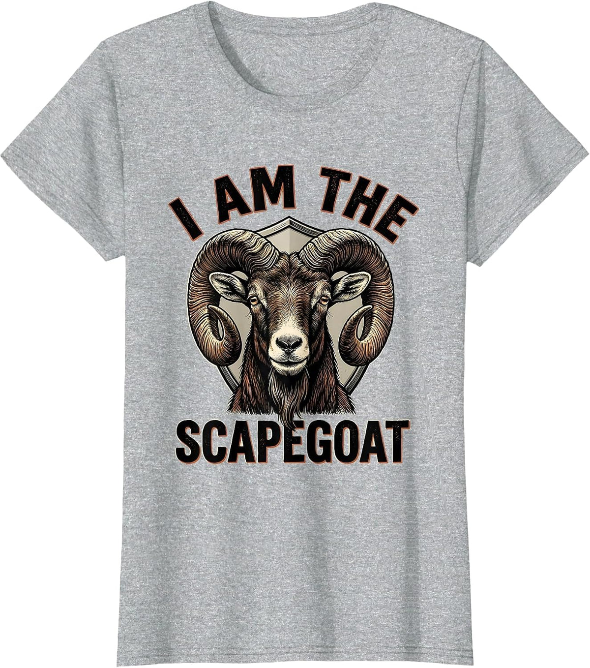 Women's I Am The Scapegoat Funny Goat Lover Animal Humor Graphic T-Shirt - Heather Grey