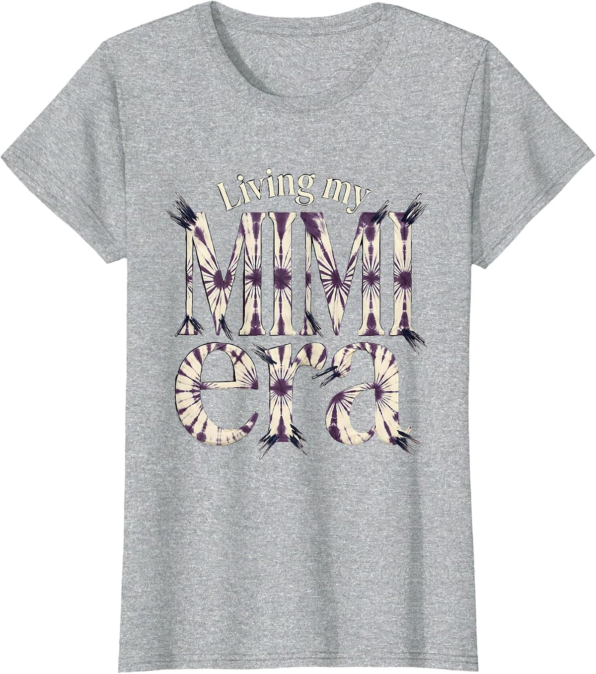 Women's Living My Mimi Era Proud Grandma Design T-Shirt - Heather Grey