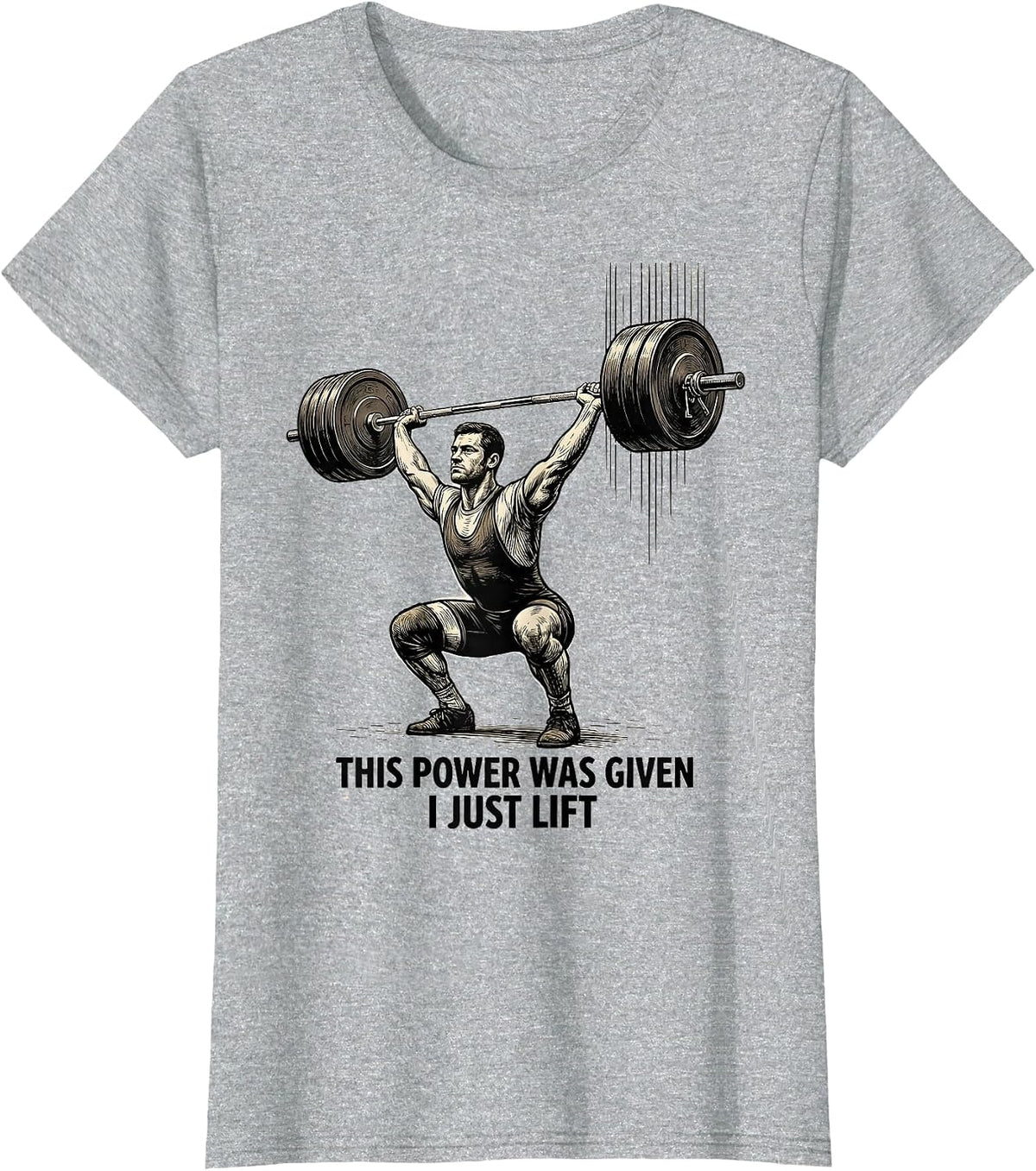This Power Was Given I Just Lift Vintage Christian Gym T-Shirt - Heather Grey