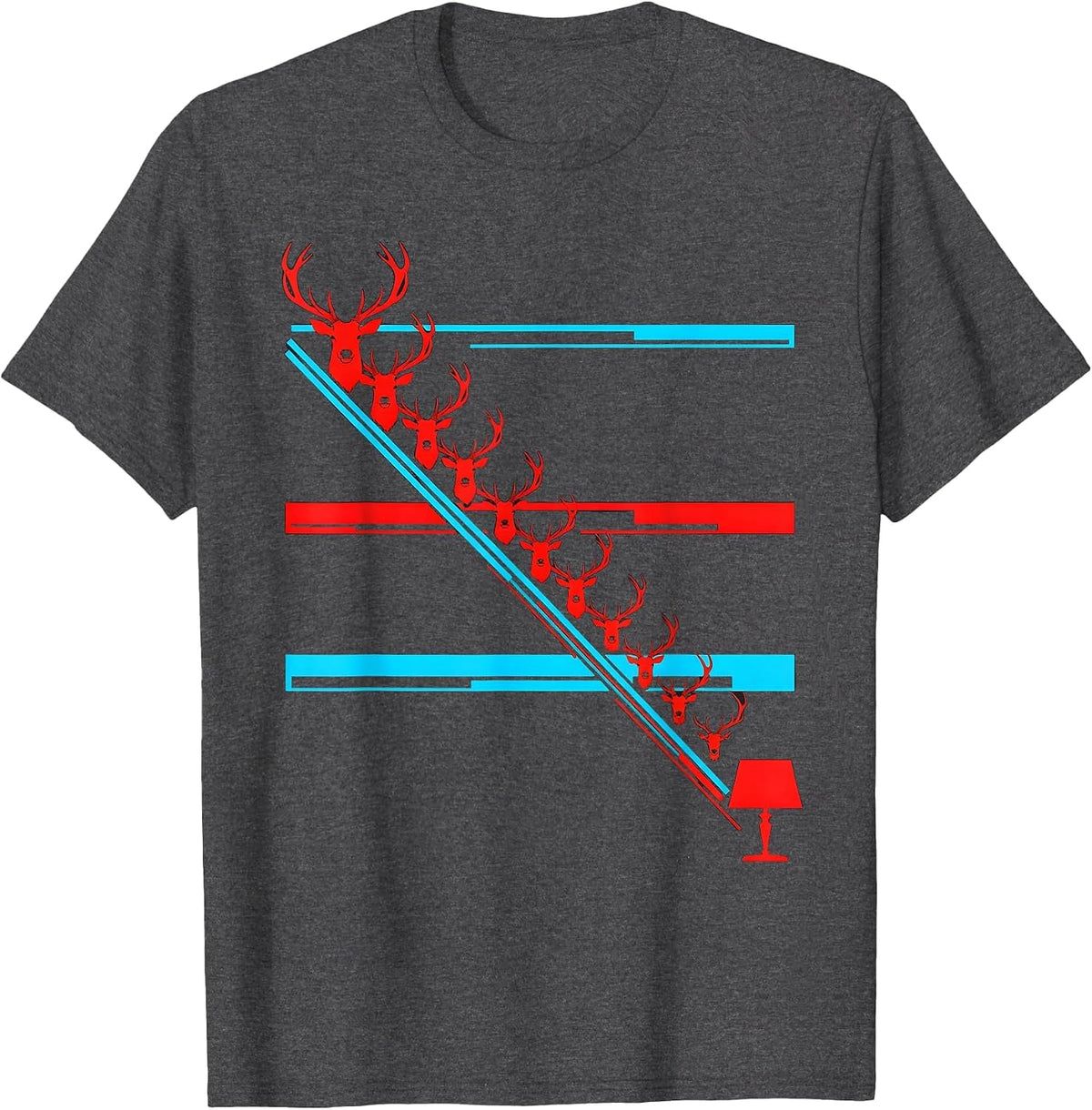 Reindeer Hunting Parts Funny Christmas Deer Hunter Humor T-Shirt - Dark Heather Grey