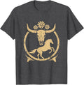 Men's Cowgirl Horseback Cattle Herding Dusk Rodeo T-Shirt - Dark Heather Grey