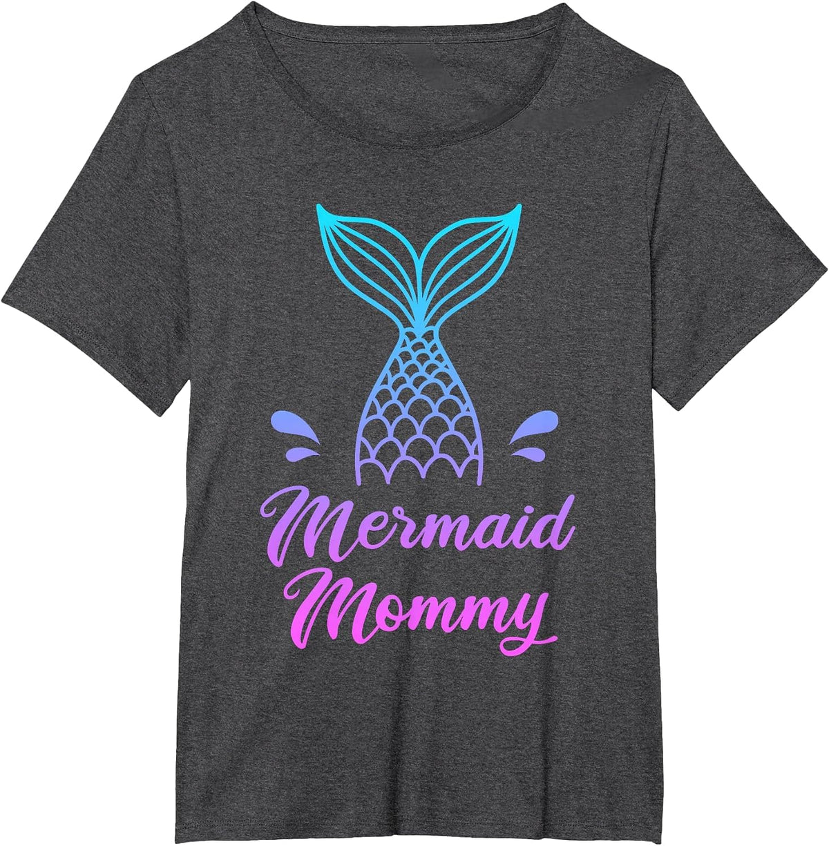 Mermaid Mommy Shirt, Mermom Security Apparel Fun Mothers Day T-Shirt - Dark Heather Grey