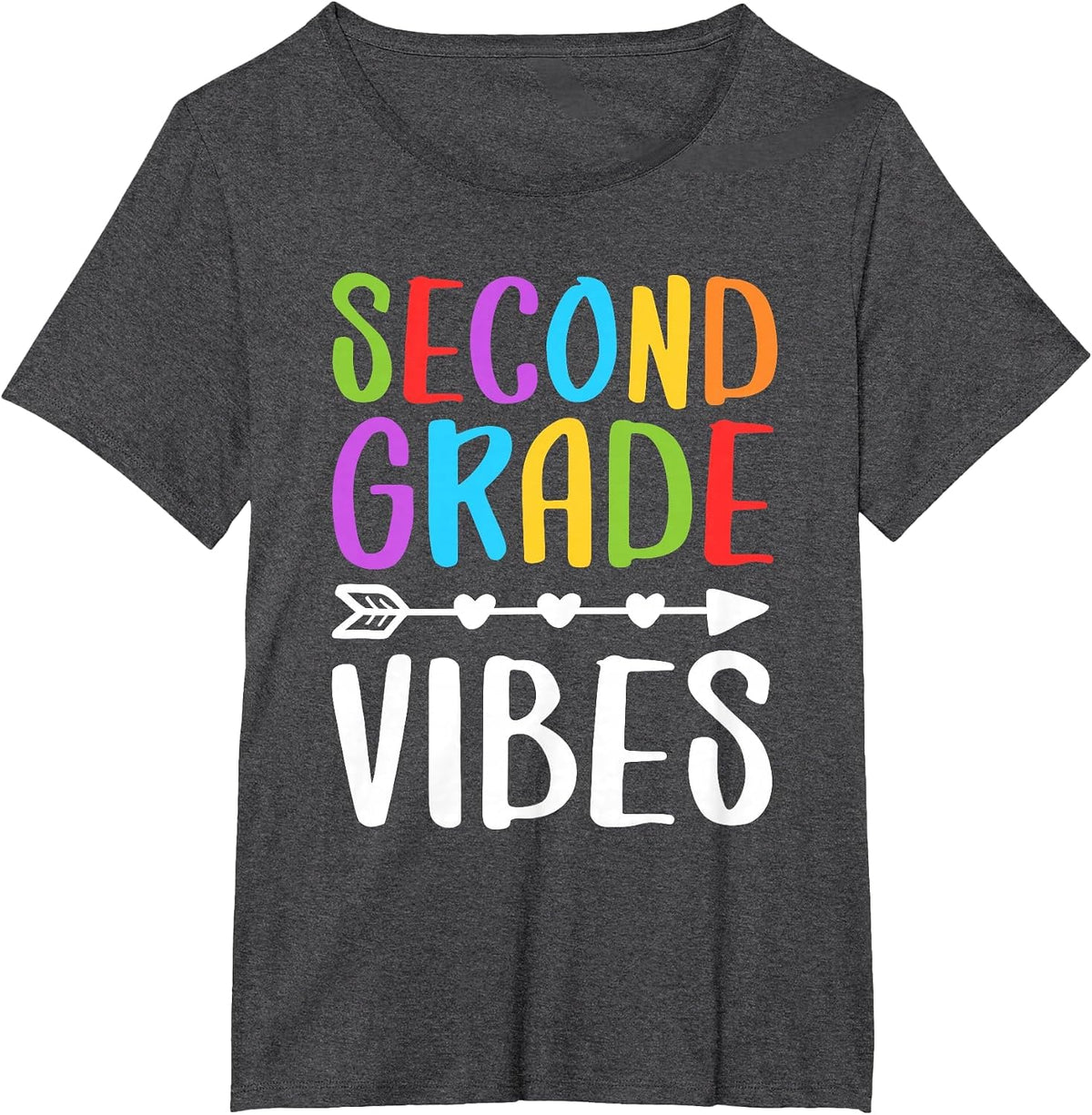 Second Grade Vibes Shirt for Kids Boys Girls 2nd Grade Teacher Student Tee T-Shirt - Dark Heather Grey
