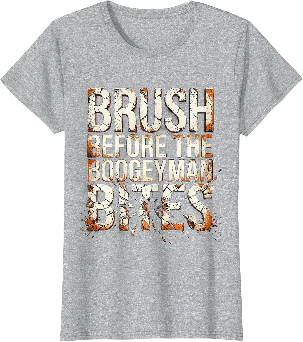 Women's Halloween Dental Brush Before the Boogeyman Bites T-Shirt - Heather Grey