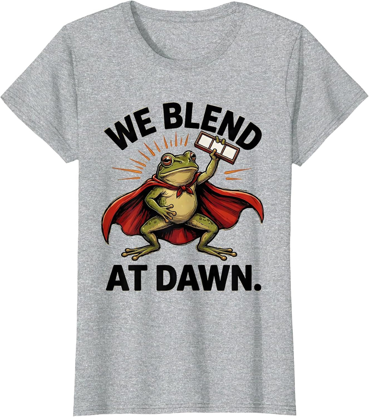 Women's We Blend At Dawn Funny Teacher Frog Back to School Gift T-Shirt - Heather Grey