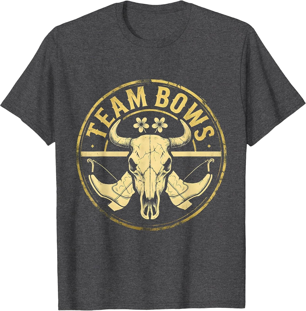 Team Bows Boho Western Gender Reveal Family Tribute T-Shirt - Dark Heather Grey