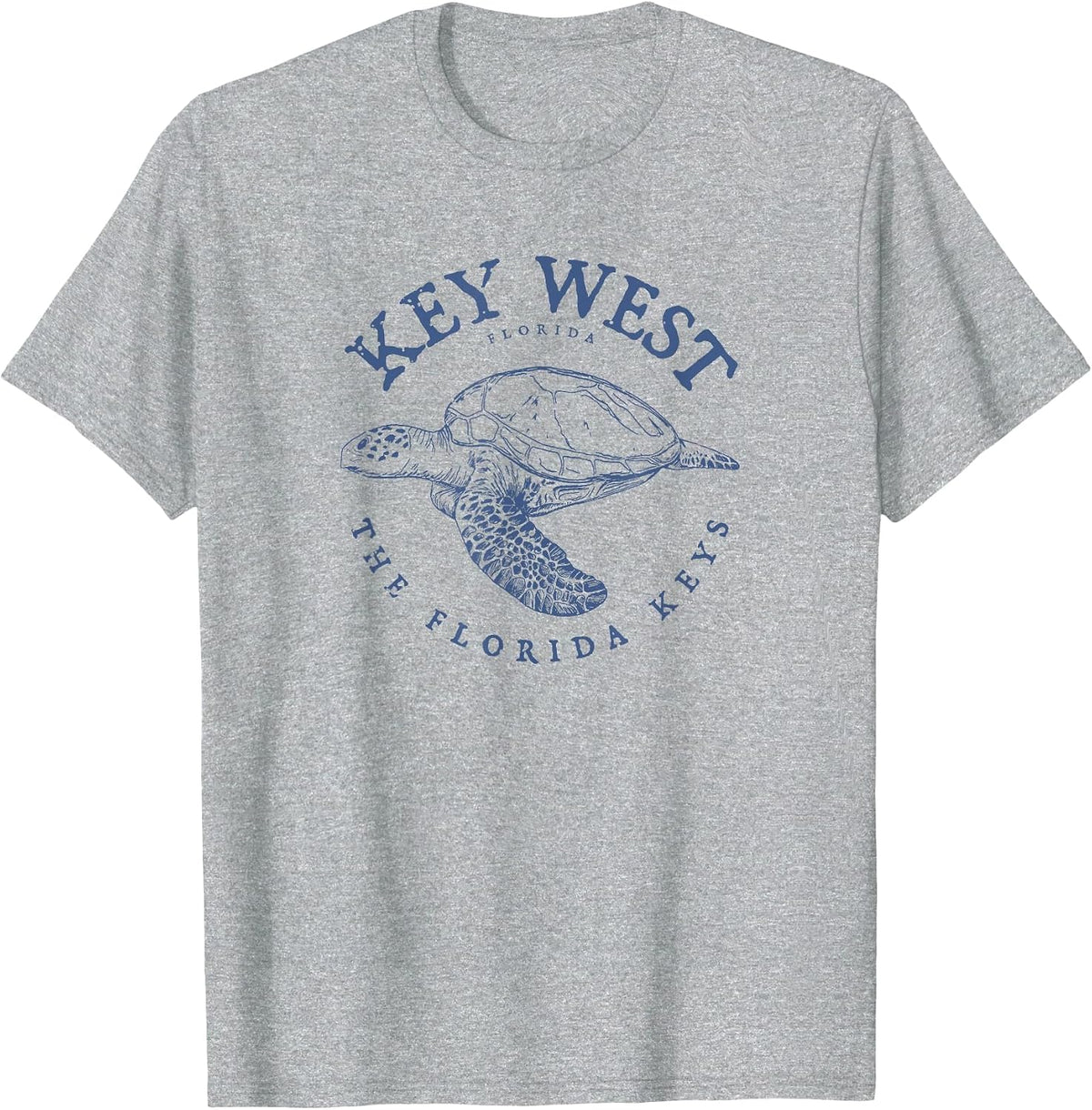 Key West Turtle Florida Keys Scuba Fishing Diving Tee T-Shirt - Heather Grey