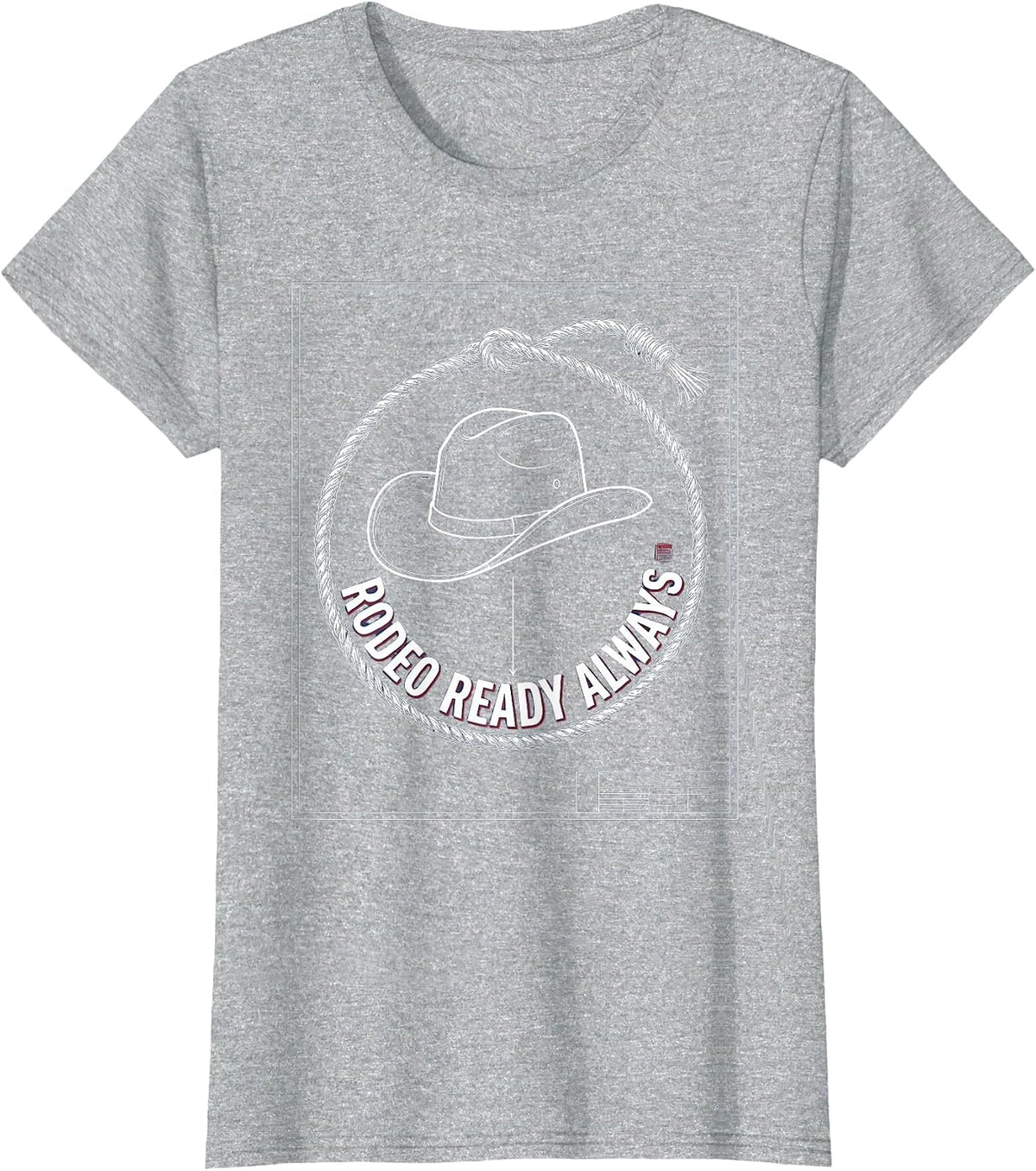 Rodeo Ready Always Cowgirl Graphic Design T-Shirt - Heather Grey