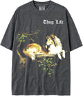 U.S.A MAX-Heavyweight Oversized Shaka Wear Faded Tshirt of Thug Life Dogs and Animals for Men & Women - Rough Collie