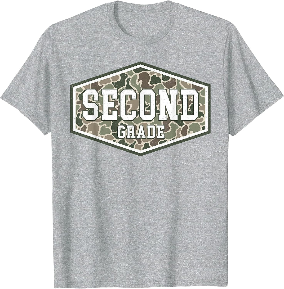 Camo Second Grade Teacher 2nd Grade Back to School Boys T-Shirt - Heather Grey