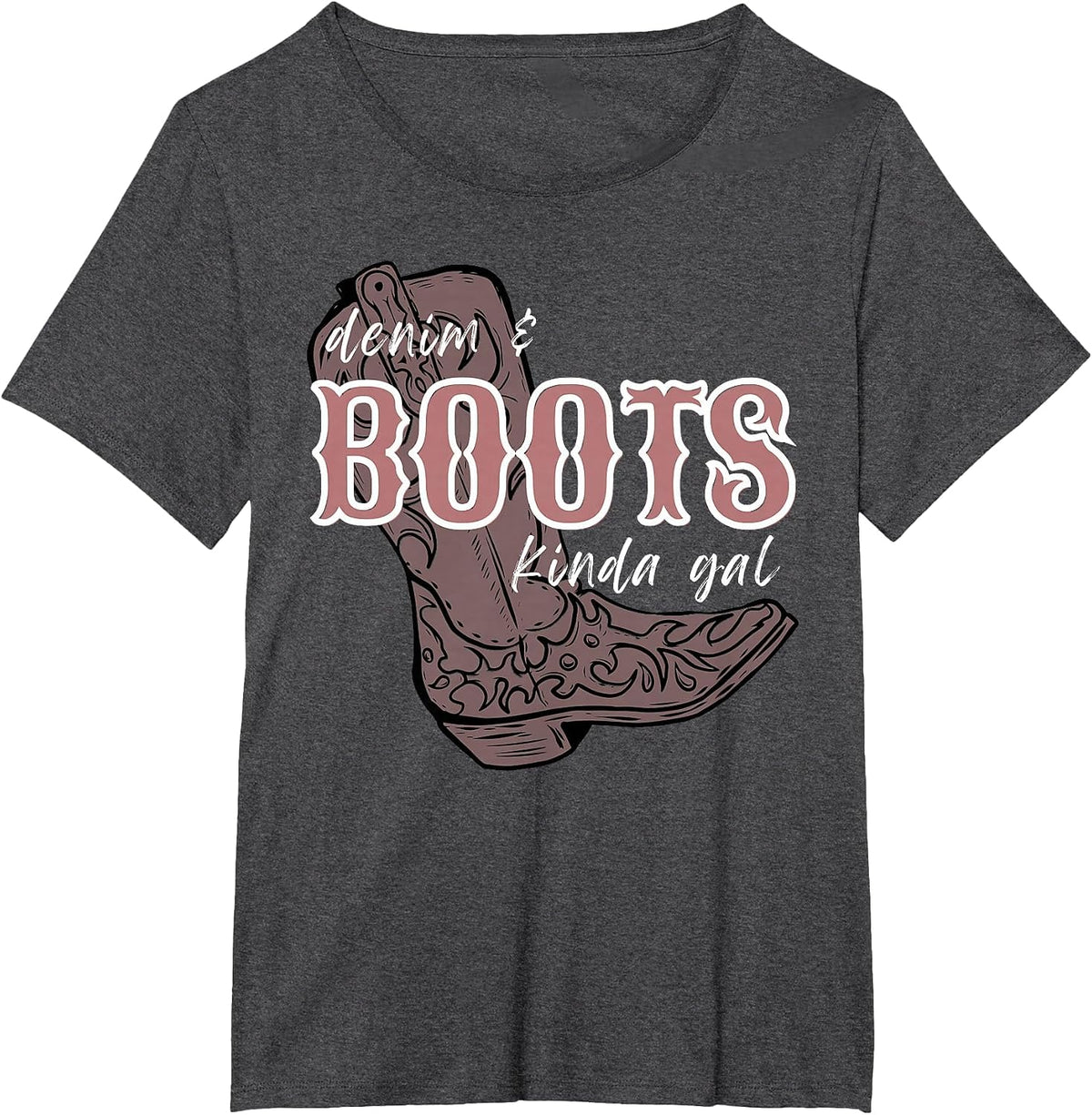 Denims and Boots Kinda gals, Country Western Farm Boho Teen T-Shirt - Dark Heather Grey