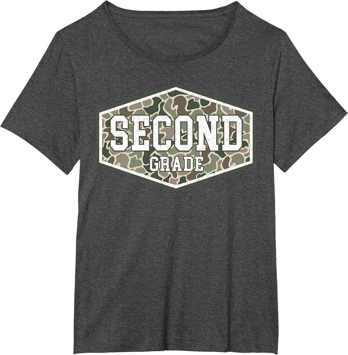 Camo Second Grade Teacher 2nd Grade Back to School Boys T-Shirt - Dark Heather Grey
