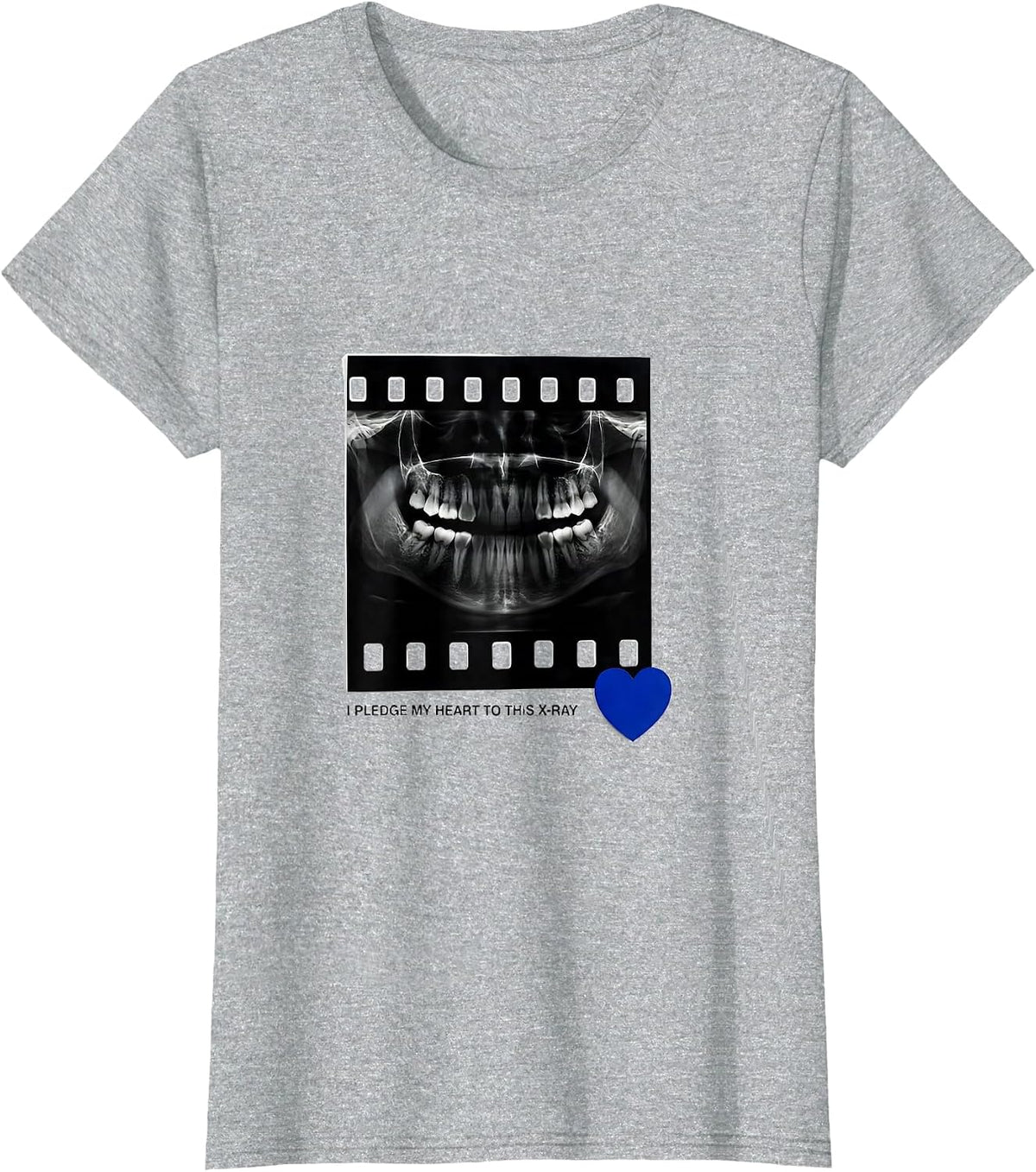 I Pledge My Heart To This X-Ray Funny Dentist Dental T-Shirt - Heather Grey