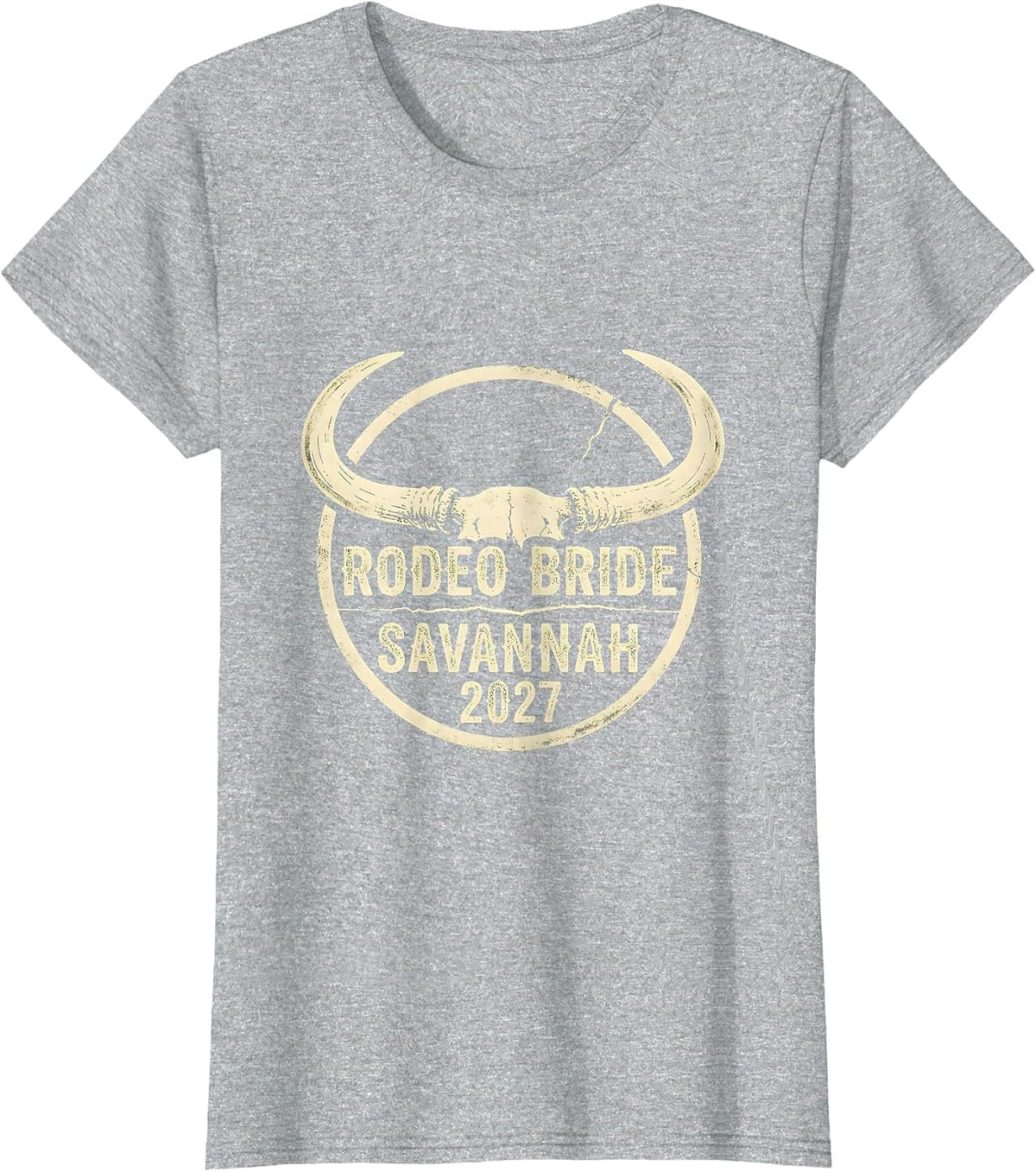 Rodeo Bride Savannah 2027 Boho Western Bachelorette Trip T-Shirt - Heather Grey
