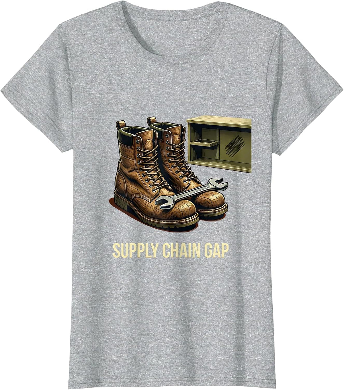 Women's Supply Chain Gap Funny Auto Mechanic Men Auto Technician Dad T-Shirt - Heather Grey