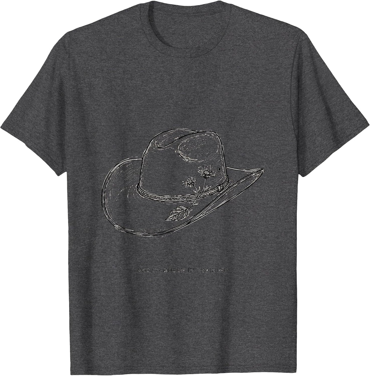 Men's Rodeo Queen In Training Western Cowgirl Design T-Shirt - Dark Heather Grey