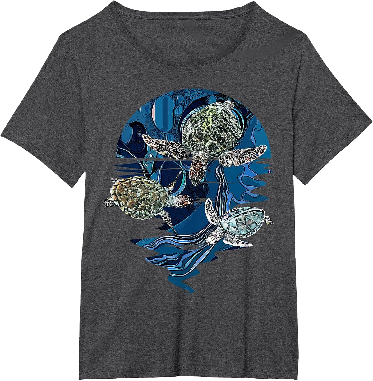Sea Turtle Family I Ocean Life I Turtle T-Shirt - Dark Heather Grey