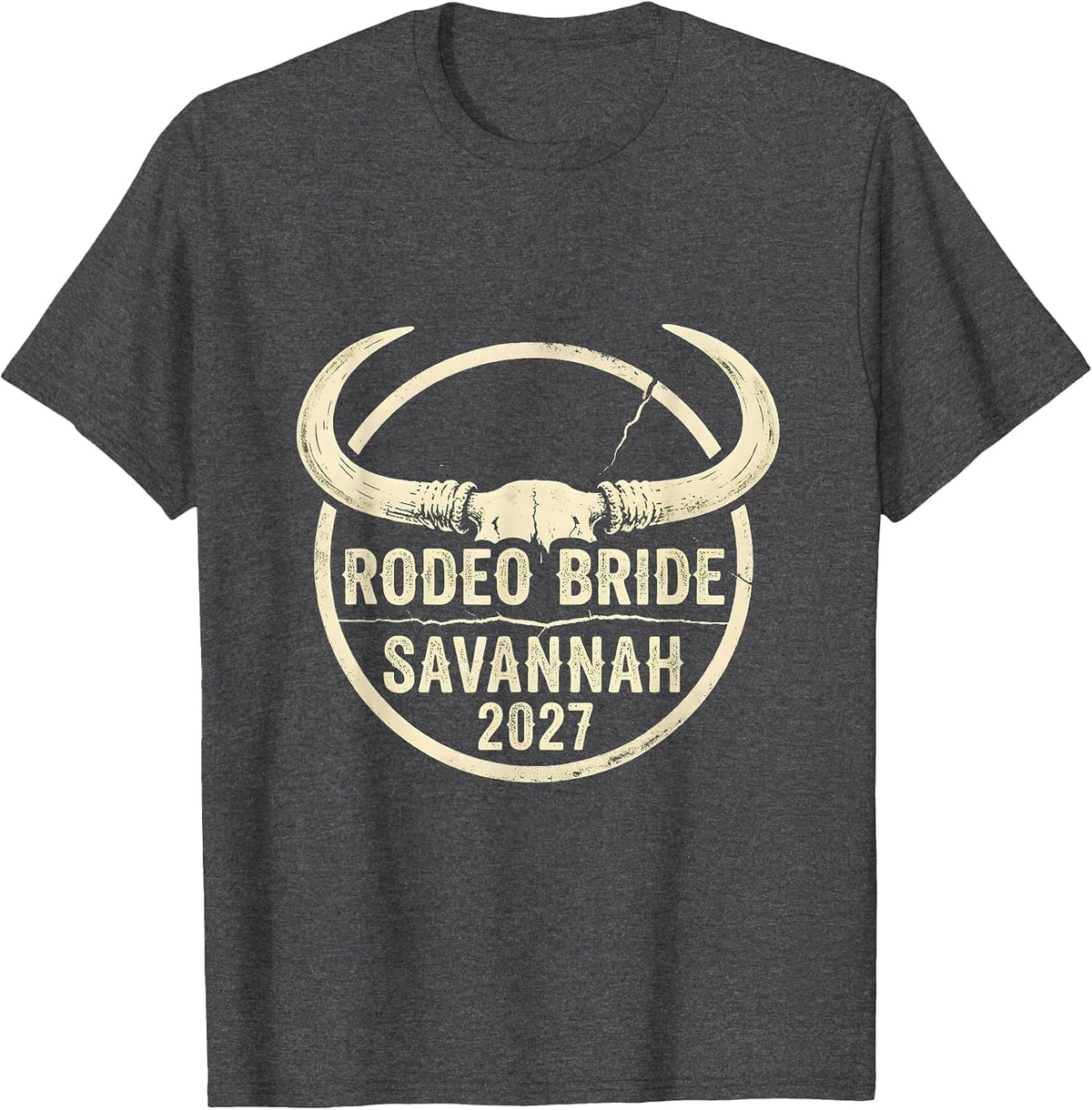 Rodeo Bride Savannah 2027 Boho Western Bachelorette Trip T-Shirt - Dark Heather Grey