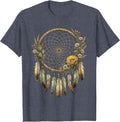 Dreamcatcher Desert Blooms Western Boho Design T-Shirt - Heather Blue