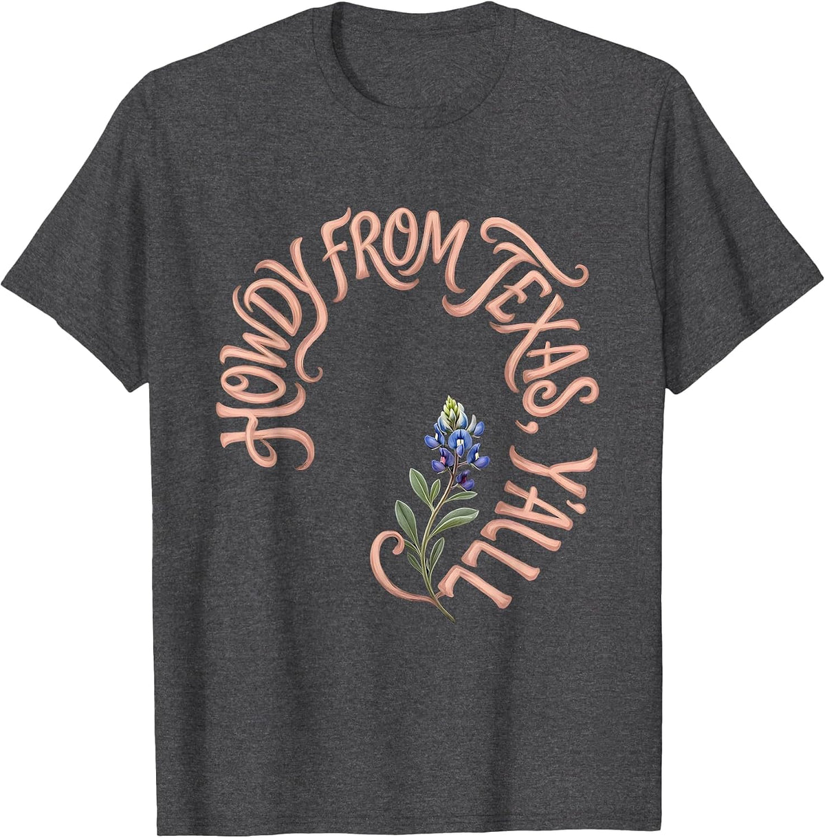 Howdy From Texas, Y'all Boho Western Cowgirl Texas Girl Gift T-Shirt - Dark Heather Grey