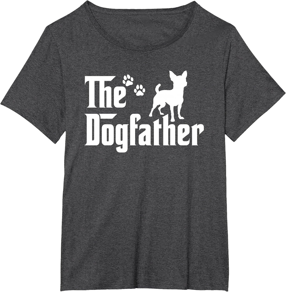 The Dogfather Tee Fathers Day Dad - Dog Lover Chihuahua T-Shirt - Dark Heather Grey