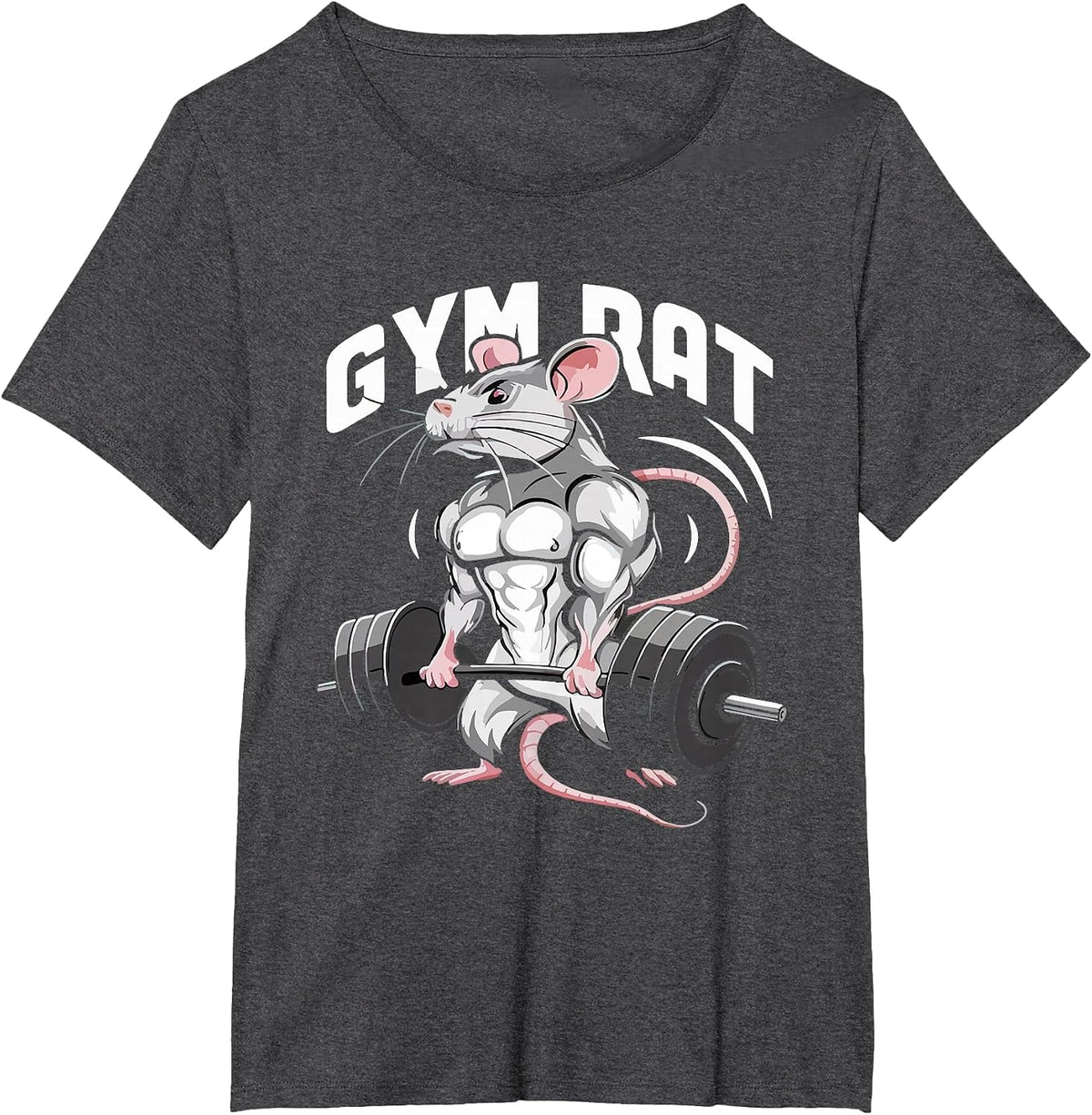 Gym Rat Funny Bodybuilding Fitness Workout Gym Weightlifter T-Shirt - Dark Heather Grey