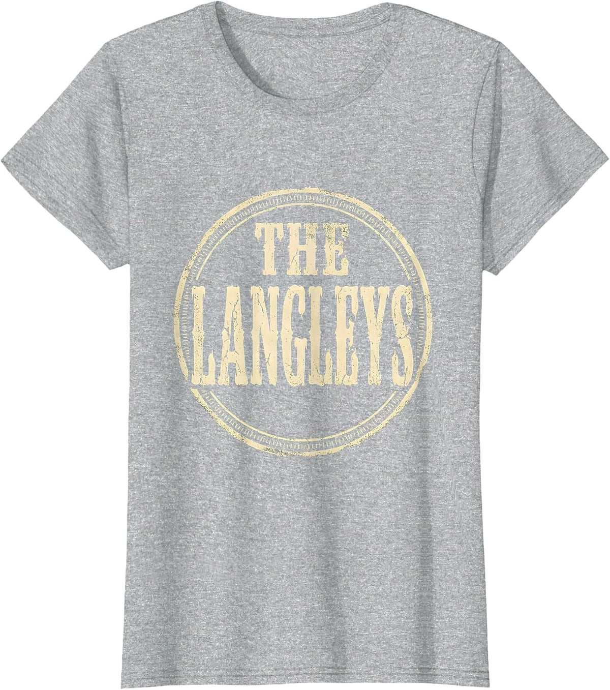 THE LANGLEYS Boho Western Mono Vintage Surname Gift T-Shirt - Heather Grey