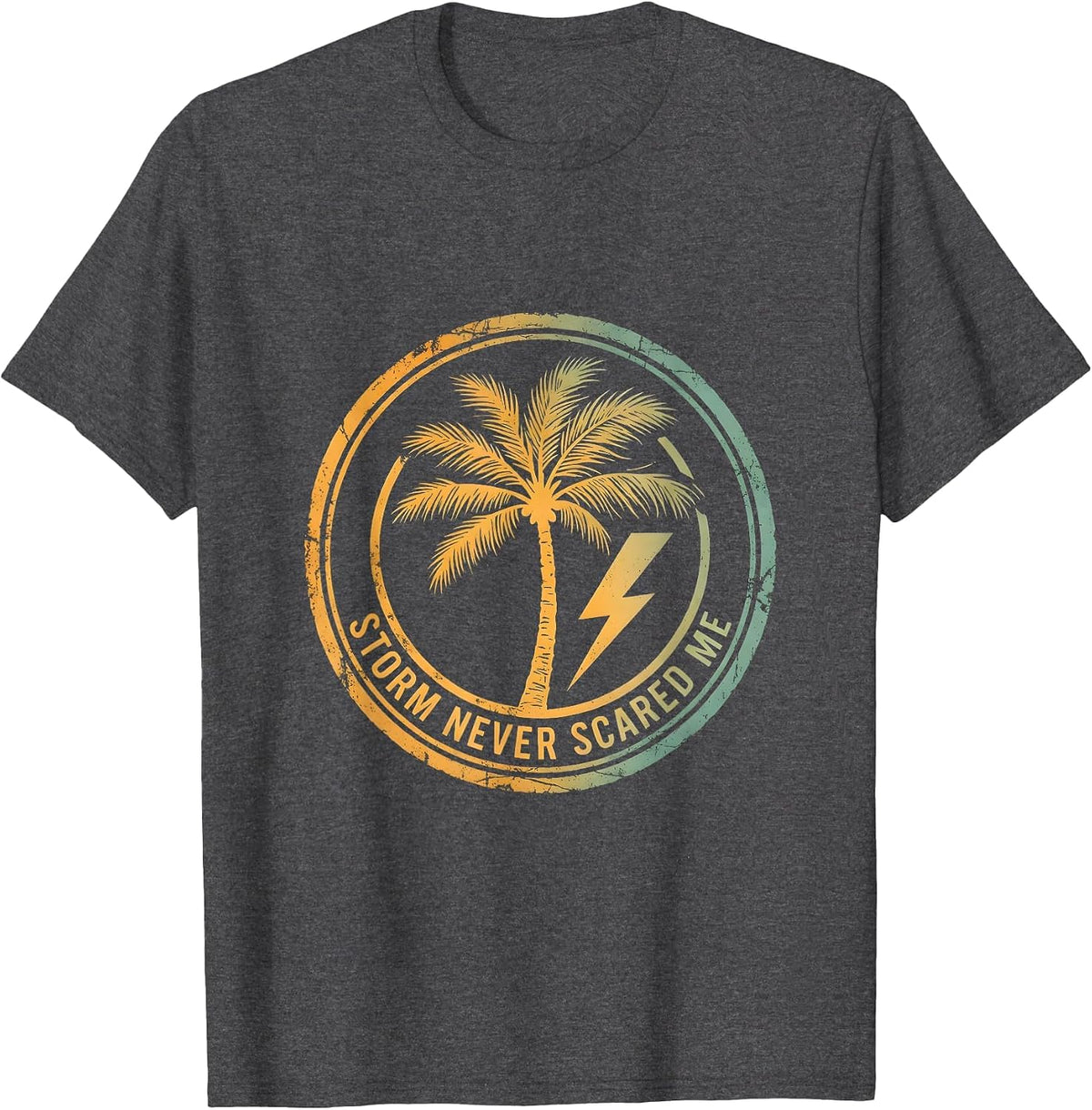 Men's Storm Never Scared Me Thunder Bold Design T-Shirt - Dark Heather Grey