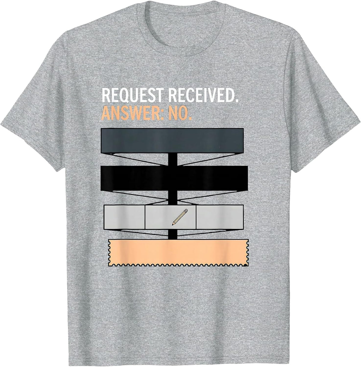 Men's Request Received Answer No Funny School Counselor Schedule T-Shirt - Heather Grey