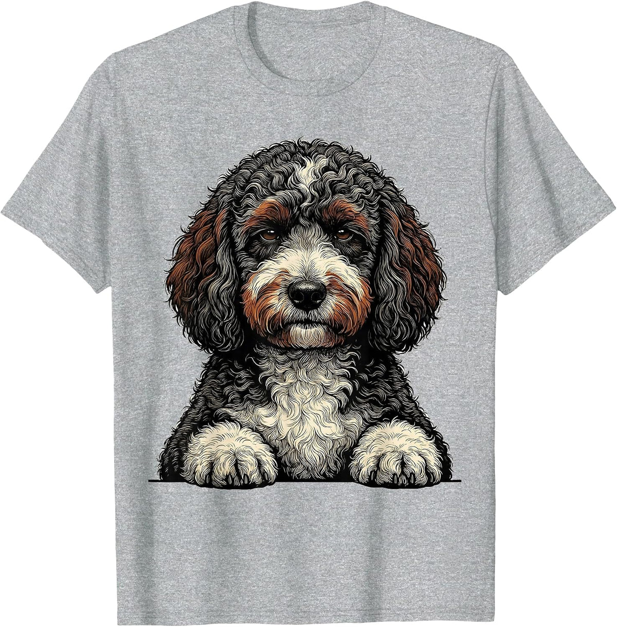 Men's Bernedoodle Unimpressed Face Funny Dog Lover Gift T-Shirt - Heather Grey