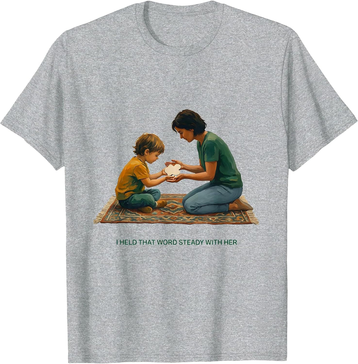 Men's I Held That Word Steady With Her Cute Speech Language T-Shirt - Heather Grey