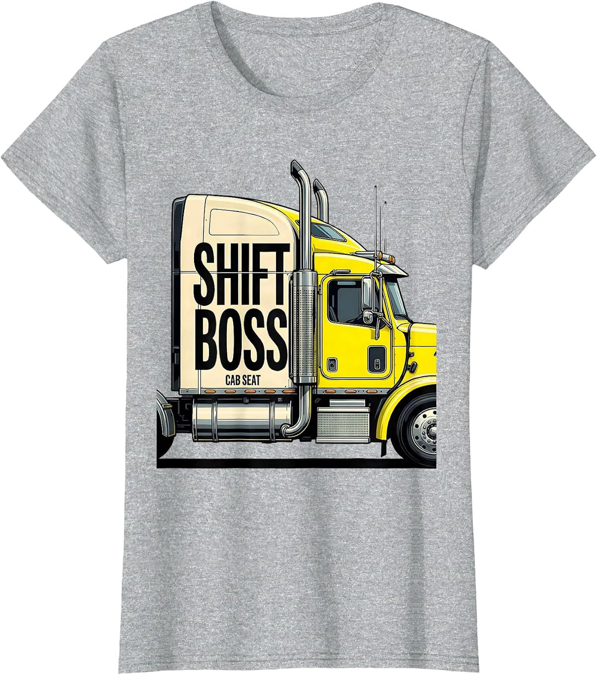 Shift Boss Cab Seat Funny Trucker Pickup Driver Gift T-Shirt - Heather Grey