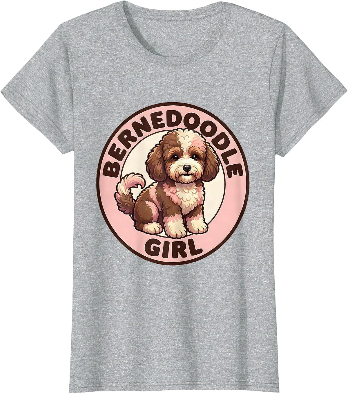 Women's Bernedoodle Girl Cute Kawaii Dog Lover Breed Pride T-Shirt - Heather Grey