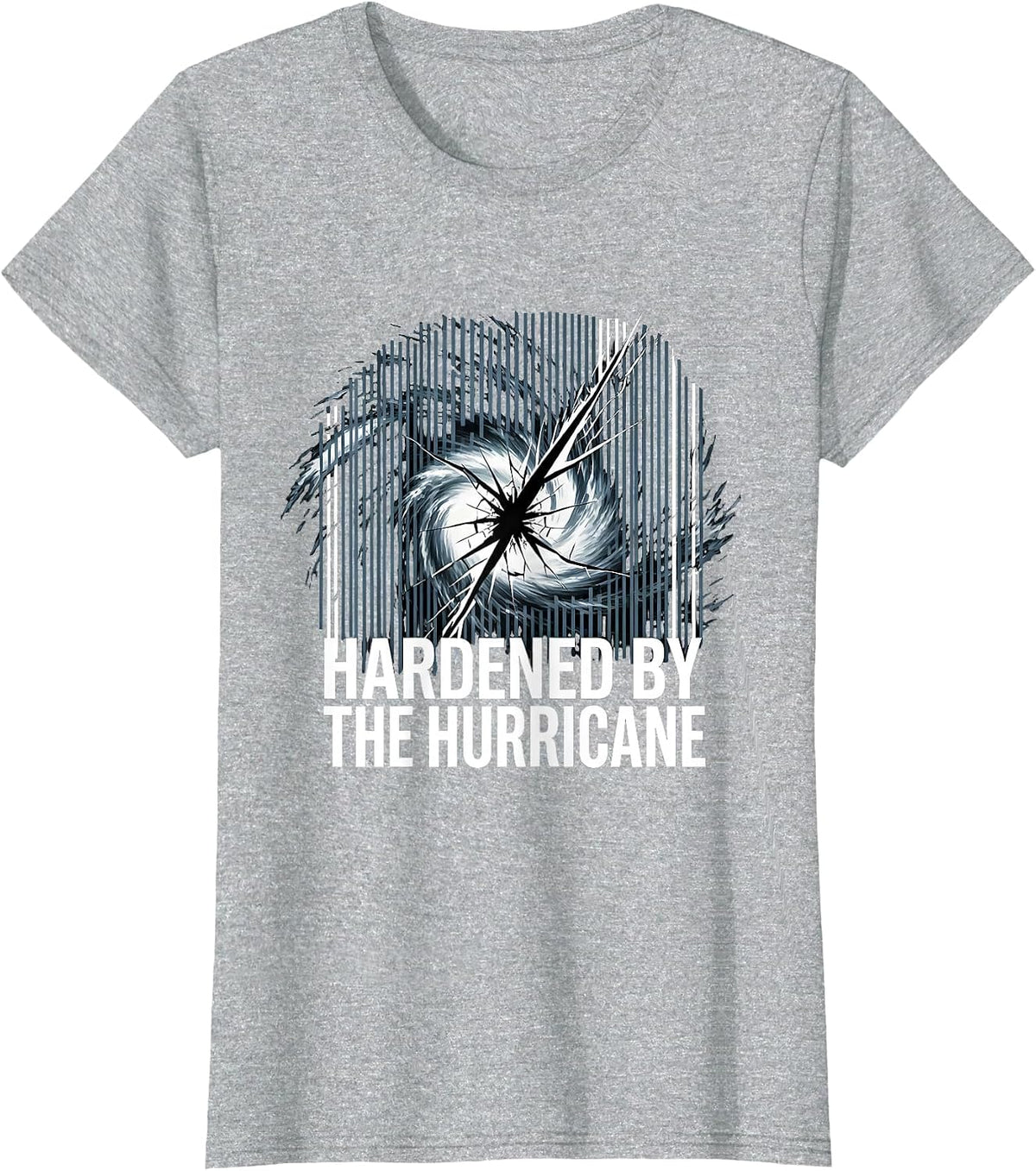 Stronger Than the Storm Hurricane Graphic Design T-Shirt - Heather Grey