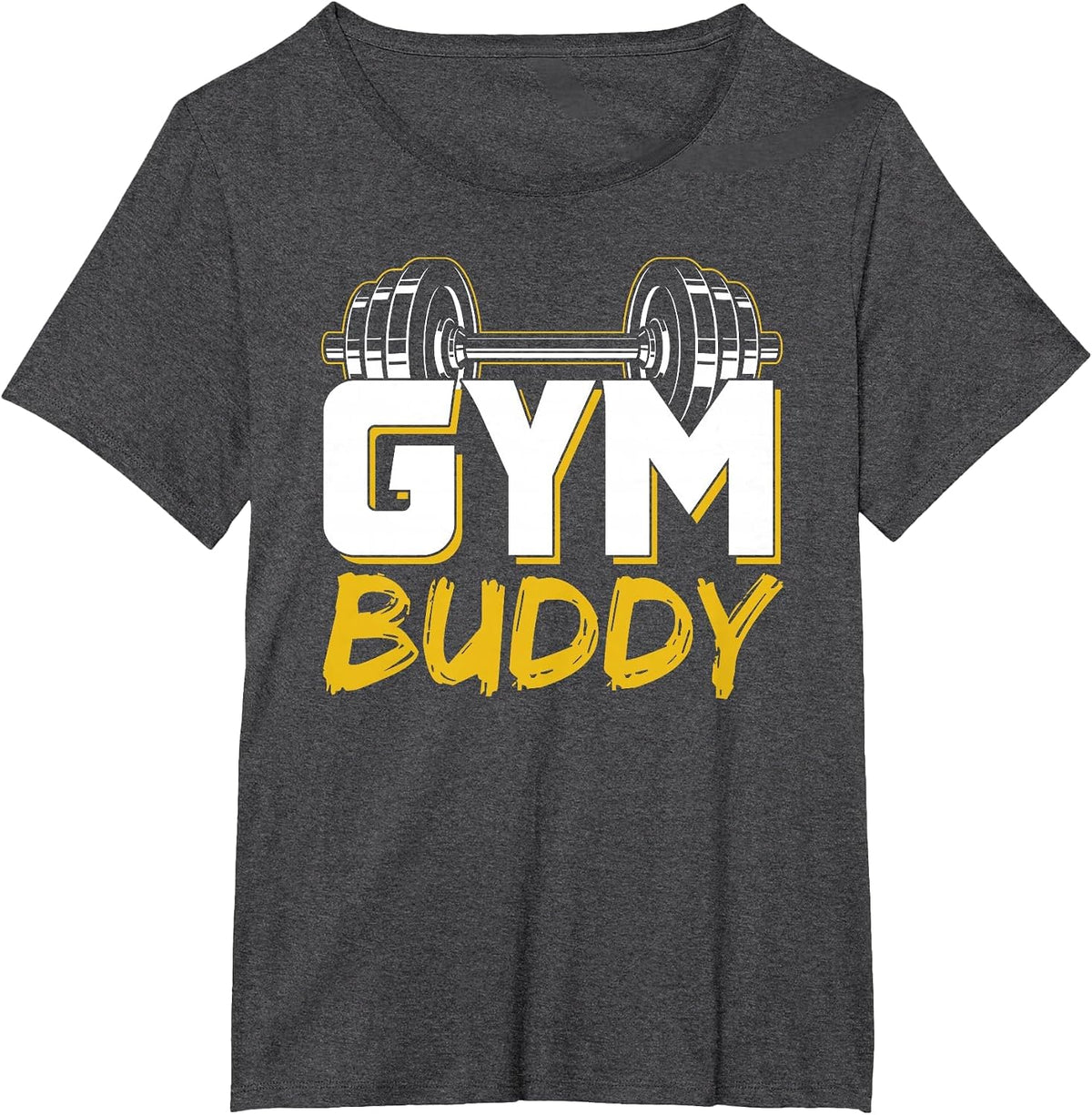 Gym Buddy Workout Fitness Train Training T-Shirt - Dark Heather Grey