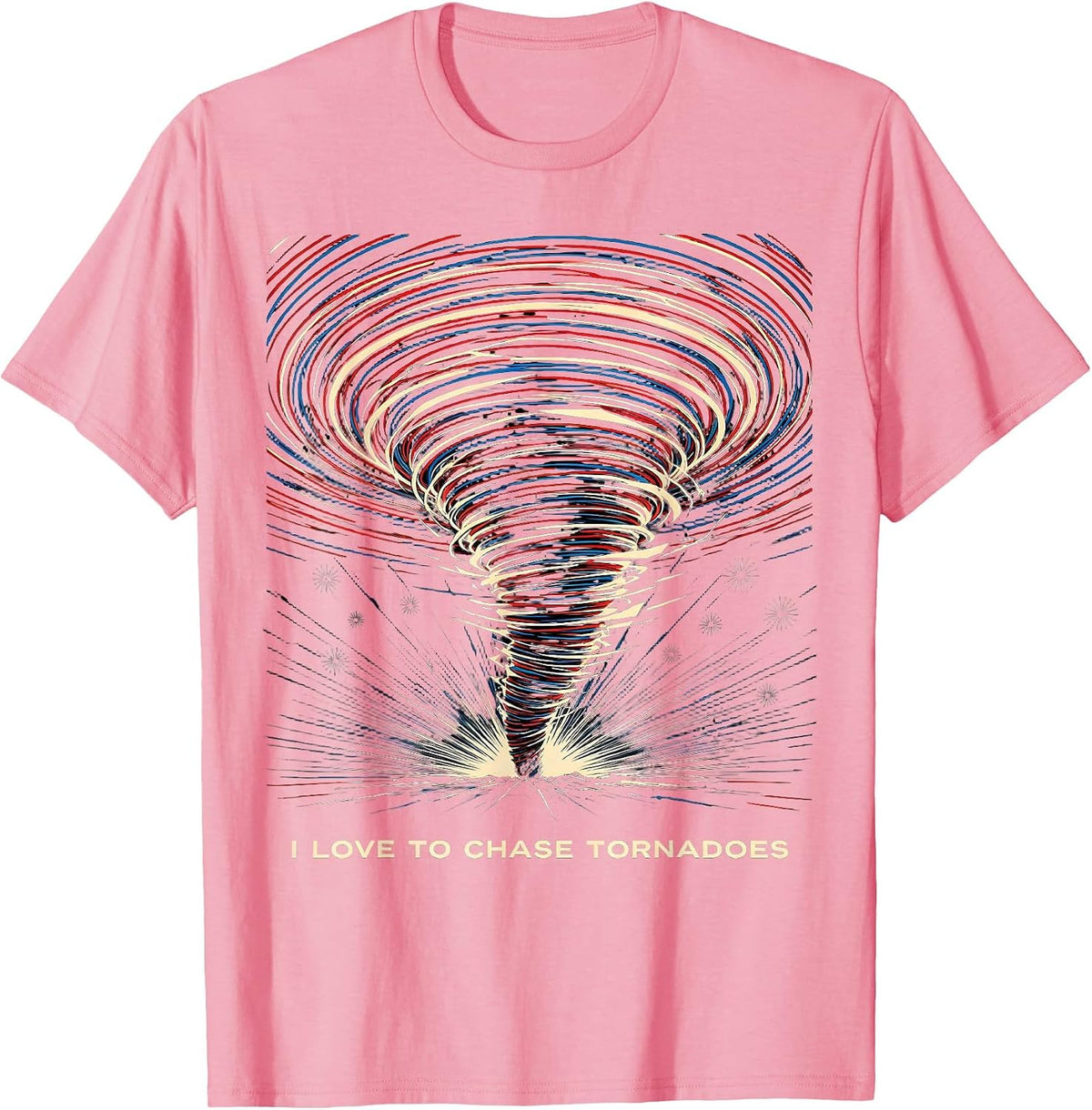 I Love to Chase Tornadoes Futurist Dynamism Storm Chaser T-Shirt - Pink