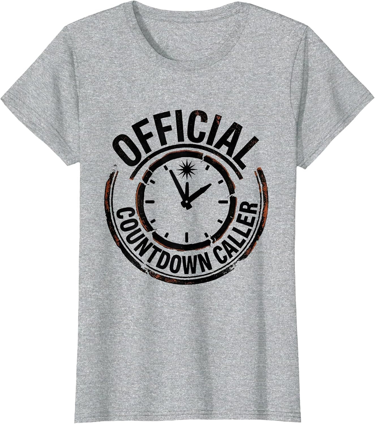 Official Countdown Caller Rubber Stamp New Years Eve Party T-Shirt - Heather Grey