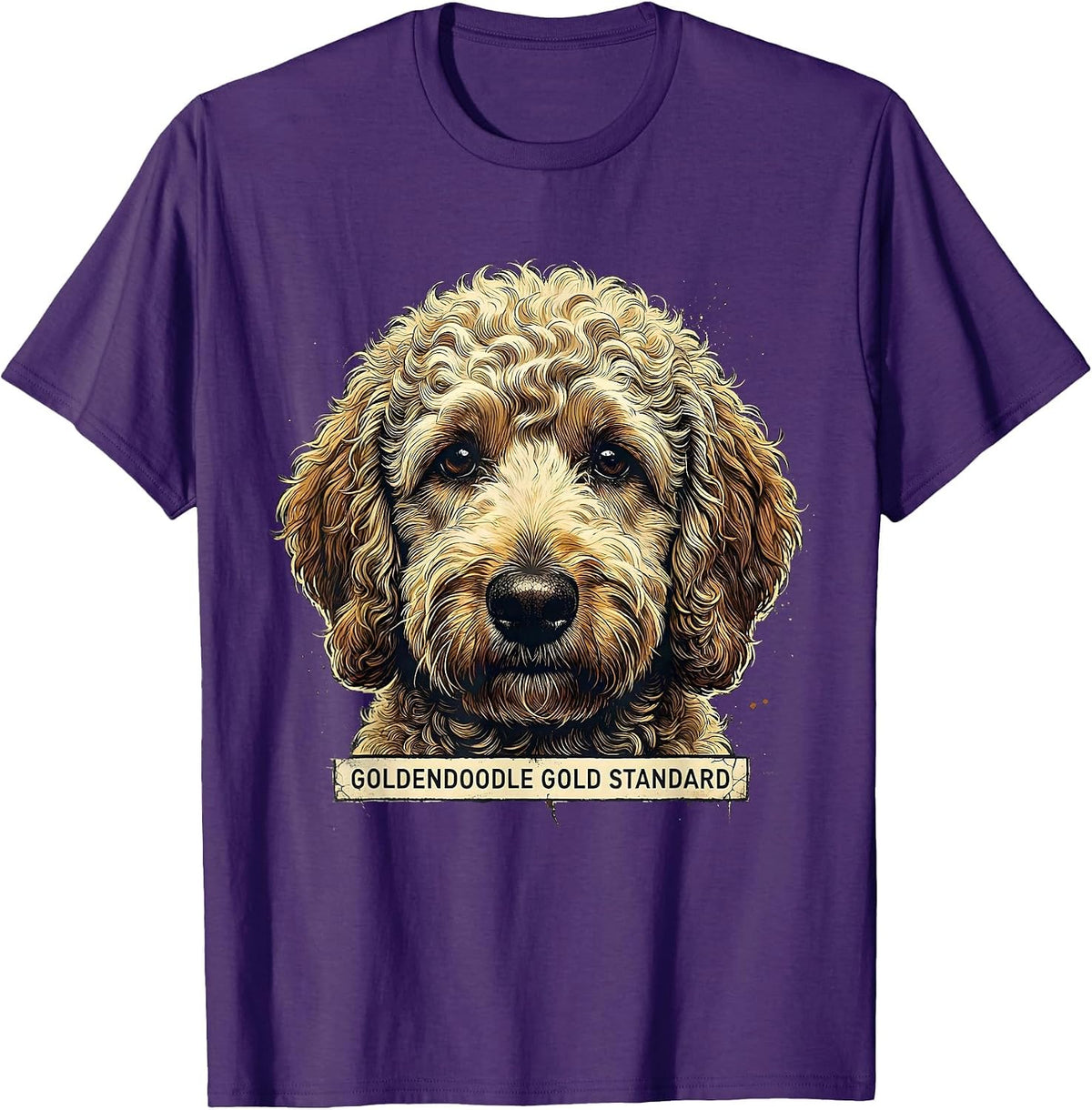 Goldendoodle Gold Standard Distressed Funny Dog Mom Gift T-Shirt - Purple