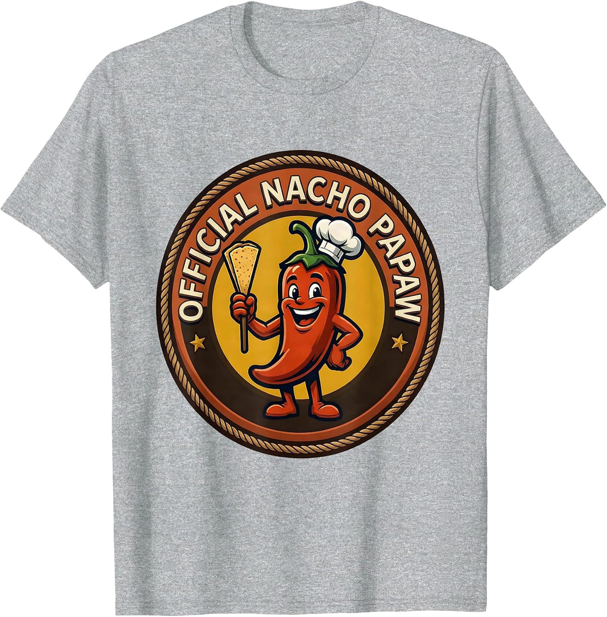 Men's Official Nacho Papaw Funny Grandpa Mexican Cinco De Mayo T-Shirt - Heather Grey